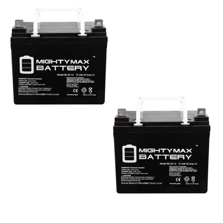 MIGHTY MAX BATTERY 12V 35Ah Battery Replacement for Pride Jazzy Select 6 Ultra - 2 Pack ML35-12MP2569155161105203